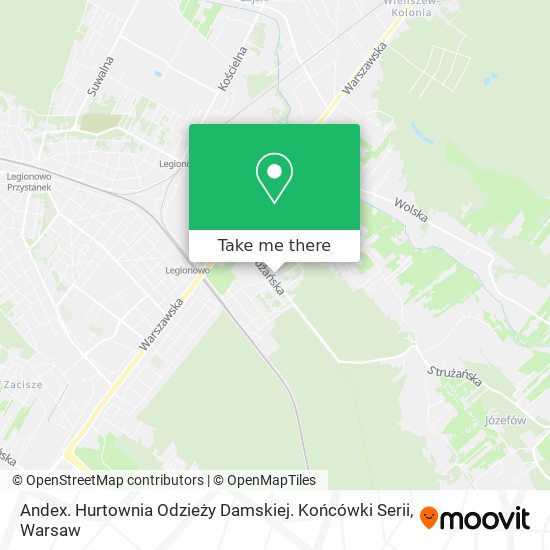 Andex. Hurtownia Odzieży Damskiej. Końcówki Serii map