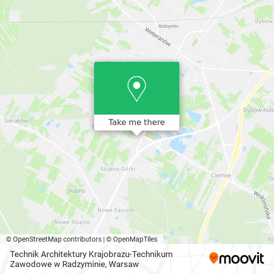 Карта Technik Architektury Krajobrazu-Technikum Zawodowe w Radzyminie