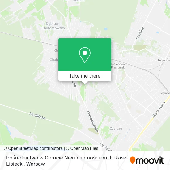 Карта Pośrednictwo w Obrocie Nieruchomościami Łukasz Lisiecki