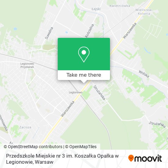 Карта Przedszkole Miejskie nr 3 im. Koszałka Opałka w Legionowie