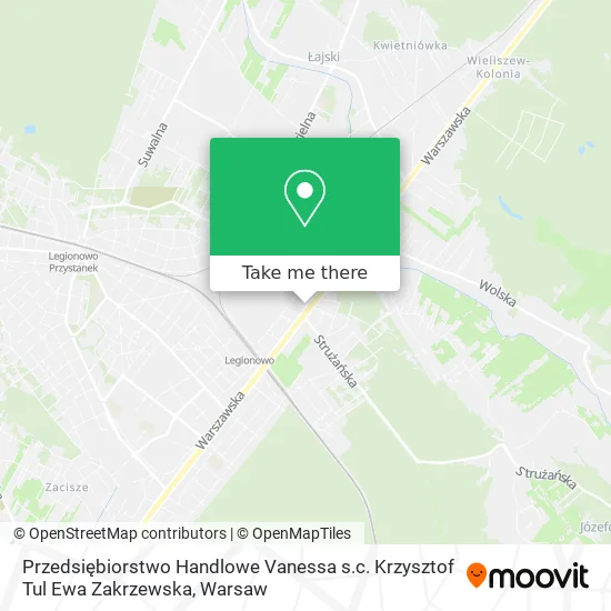 Przedsiębiorstwo Handlowe Vanessa s.c. Krzysztof Tul Ewa Zakrzewska map