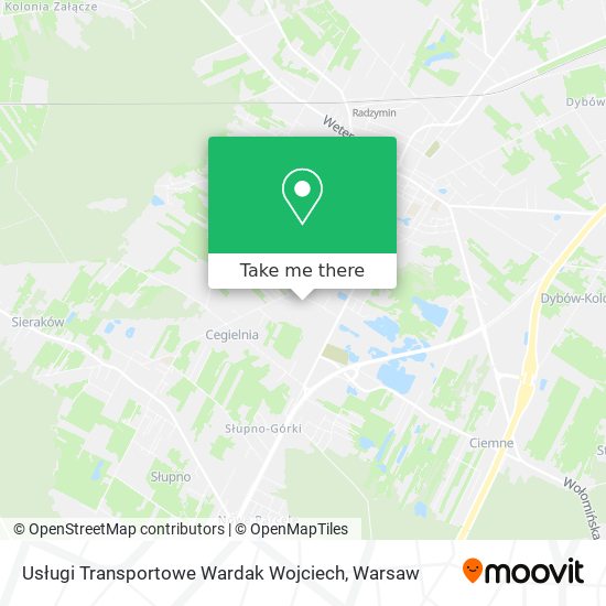 Usługi Transportowe Wardak Wojciech map