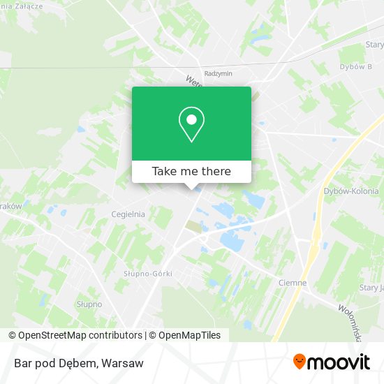 Bar pod Dębem map