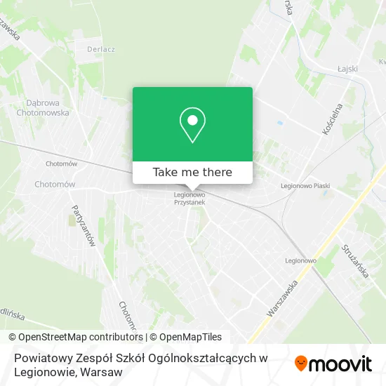 Powiatowy Zespół Szkół Ogólnokształcących w Legionowie map