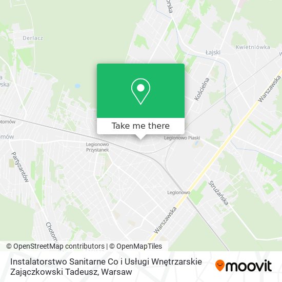 Instalatorstwo Sanitarne Co i Usługi Wnętrzarskie Zajączkowski Tadeusz map