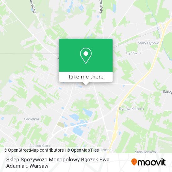 Sklep Spożywczo Monopolowy Bączek Ewa Adamiak map