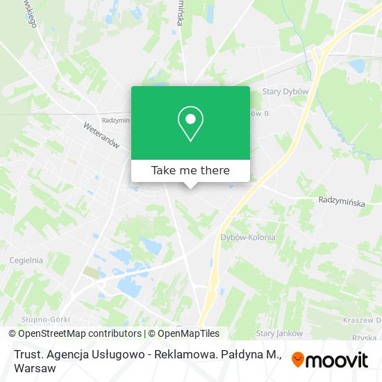 Trust. Agencja Usługowo - Reklamowa. Pałdyna M. map