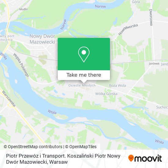Карта Piotr Przewóz i Transport. Koszaliński Piotr Nowy Dwór Mazowiecki