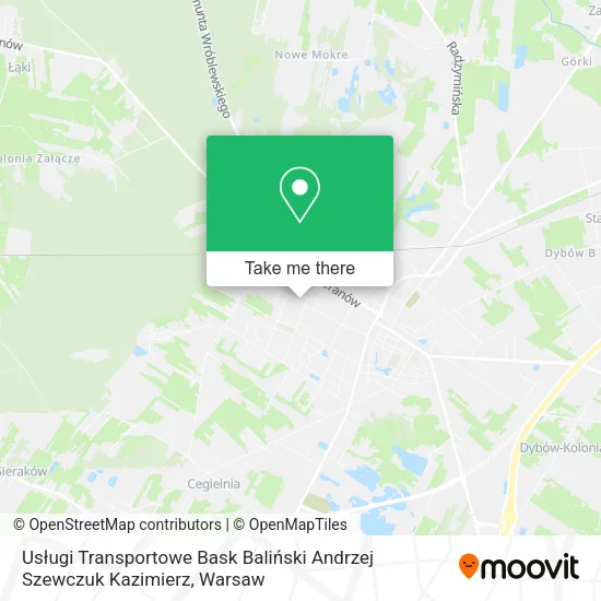 Карта Usługi Transportowe Bask Baliński Andrzej Szewczuk Kazimierz