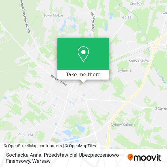 Sochacka Anna. Przedstawiciel Ubezpieczeniowo - Finansowy map