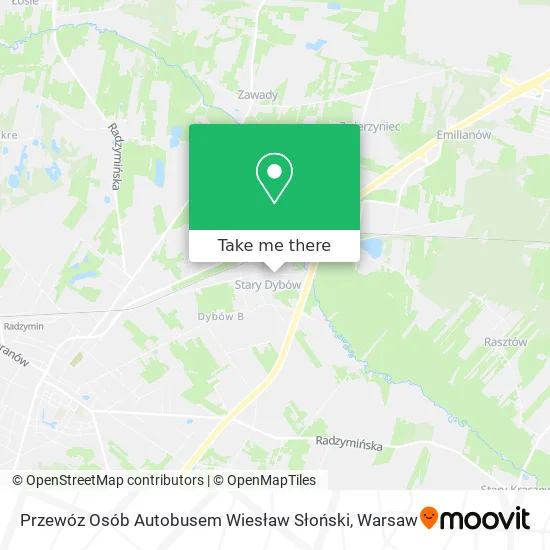 Карта Przewóz Osób Autobusem Wiesław Słoński