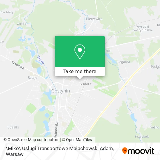 Карта \Miko\ Usługi Transportowe Małachowski Adam