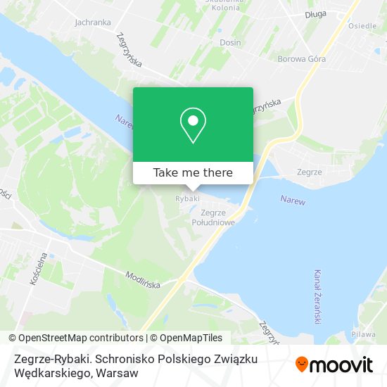 Zegrze-Rybaki. Schronisko Polskiego Związku Wędkarskiego map