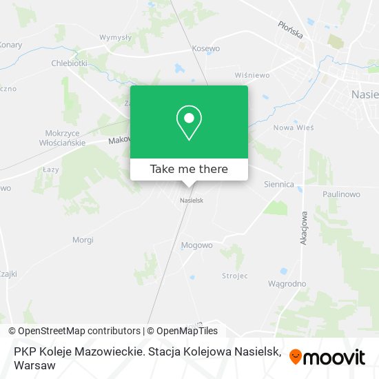 PKP Koleje Mazowieckie. Stacja Kolejowa Nasielsk map