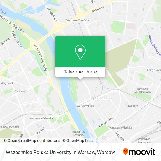 Wszechnica Polska University in Warsaw map