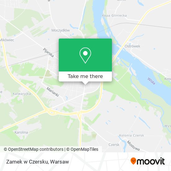 Zamek w Czersku map