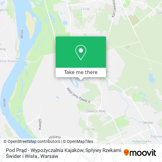 Pod Prąd - Wypożyczalnia Kajaków, Spływy Rzekami Świder i Wisła. map