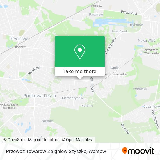 Przewóz Towarów Zbigniew Szyszka map