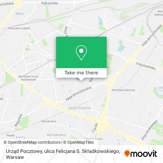 Urząd Pocztowy, ulica Felicjana S. Składkowskiego map