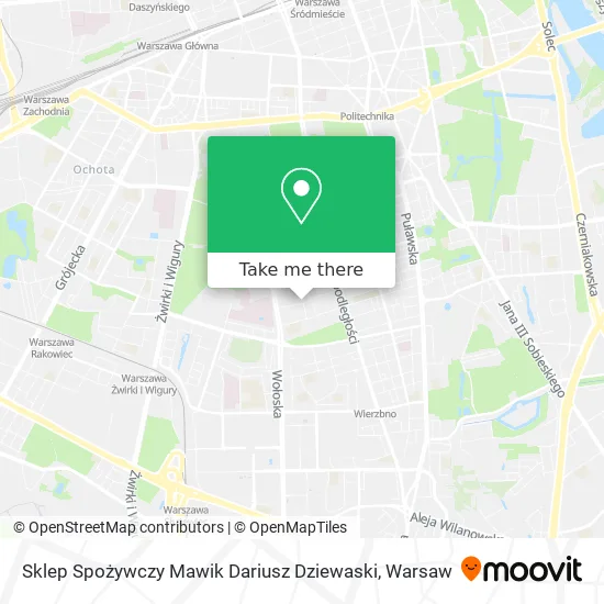 Карта Sklep Spożywczy Mawik Dariusz Dziewaski
