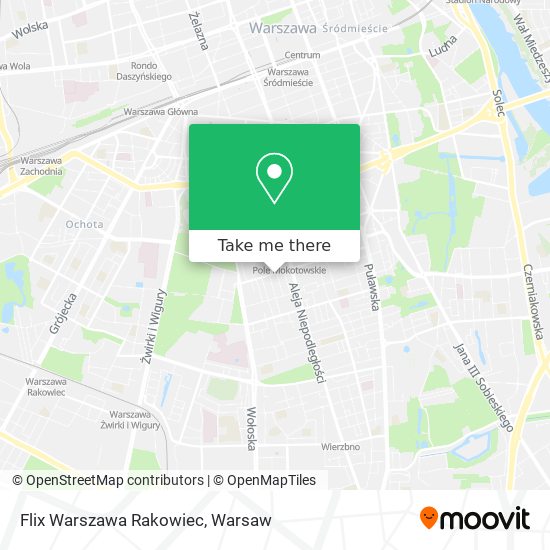 Flix Warszawa Rakowiec map