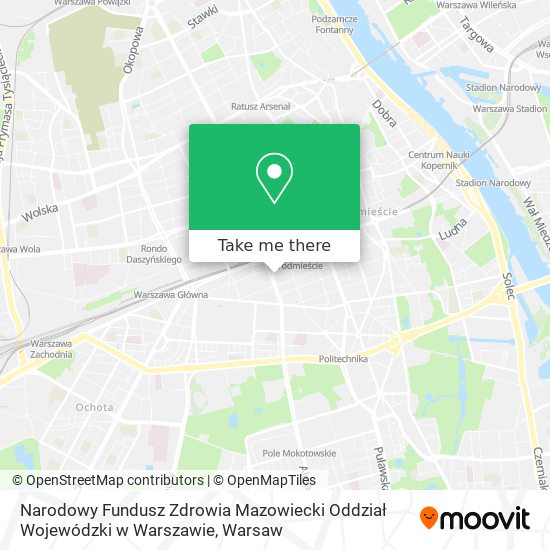 Narodowy Fundusz Zdrowia Mazowiecki Oddział Wojewódzki w Warszawie map