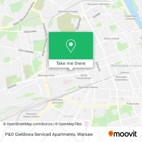 P&O Gieldowa Serviced Apartments map