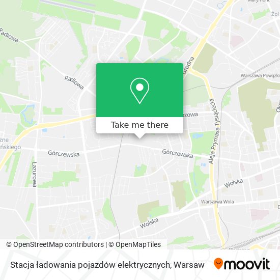 Карта Stacja ładowania pojazdów elektrycznych