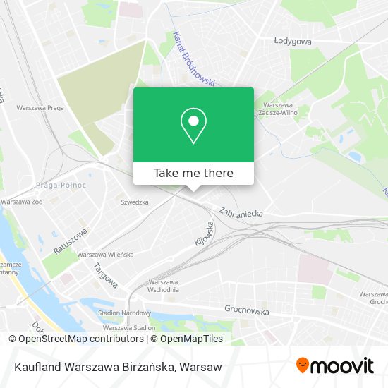 Kaufland Warszawa Birżańska map