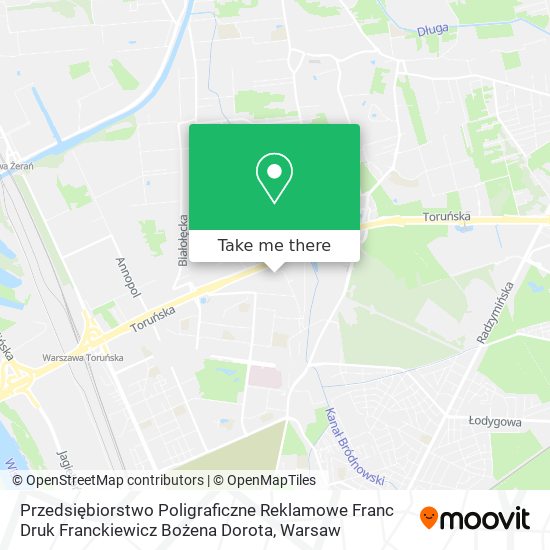 Przedsiębiorstwo Poligraficzne Reklamowe Franc Druk Franckiewicz Bożena Dorota map