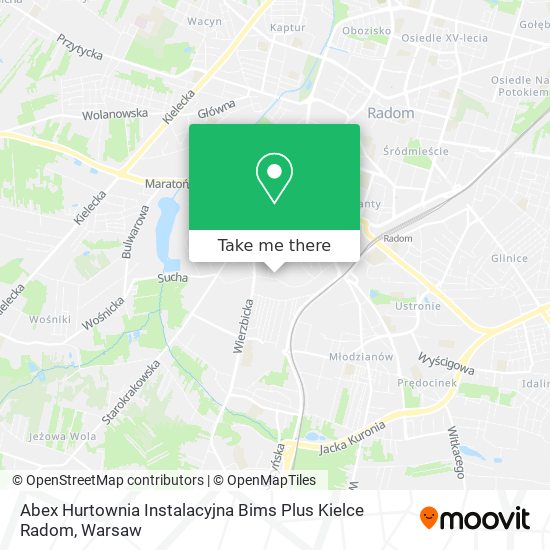 Abex Hurtownia Instalacyjna Bims Plus Kielce Radom map