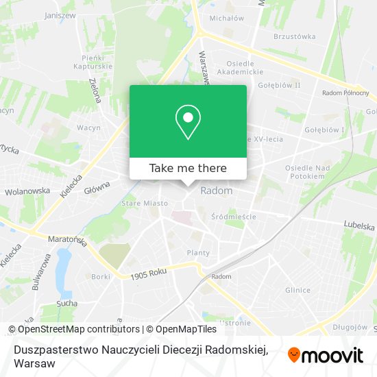 Duszpasterstwo Nauczycieli Diecezji Radomskiej map