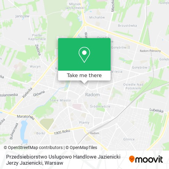 Przedsiebiorstwo Uslugowo Handlowe Jazienicki Jerzy Jazienicki map