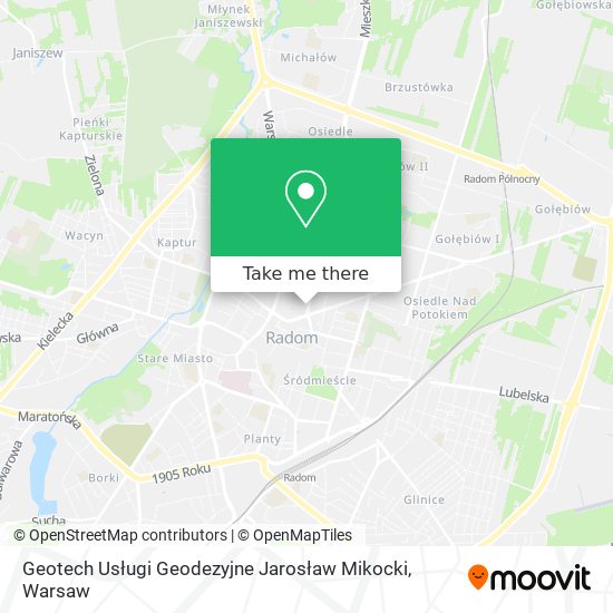 Geotech Usługi Geodezyjne Jarosław Mikocki map