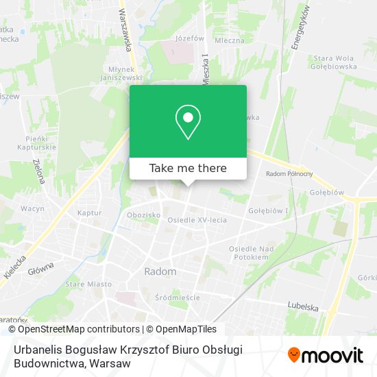 Urbanelis Bogusław Krzysztof Biuro Obsługi Budownictwa map