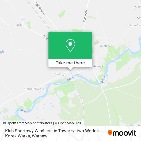 Klub Sportowy Wioślarskie Towarzystwo Wodne Korek Warka map