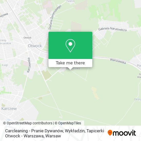 Carcleaning - Pranie Dywanów, Wykładzin, Tapicerki Otwock - Warszawa map