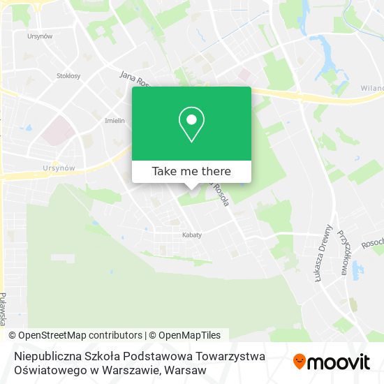 Niepubliczna Szkoła Podstawowa Towarzystwa Oświatowego w Warszawie map