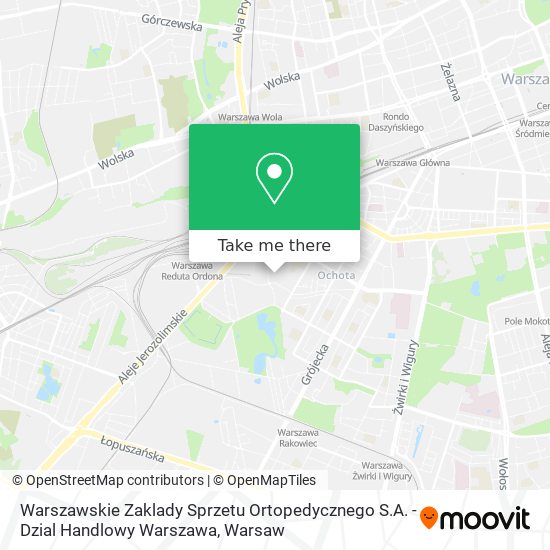 Warszawskie Zaklady Sprzetu Ortopedycznego S.A. - Dzial Handlowy Warszawa map