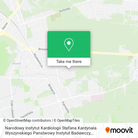 Narodowy Instytut Kardiologii Stefana Kardynala Wyszynskiego Panstwowy Instytut Badawczy map