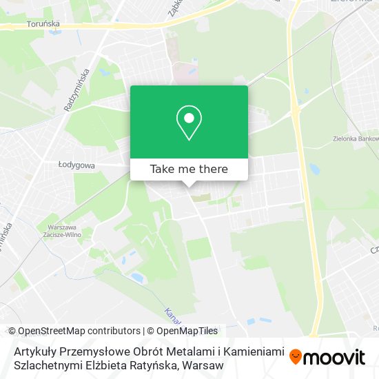 Artykuły Przemysłowe Obrót Metalami i Kamieniami Szlachetnymi Elżbieta Ratyńska map