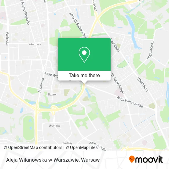 Aleja Wilanowska w Warszawie map