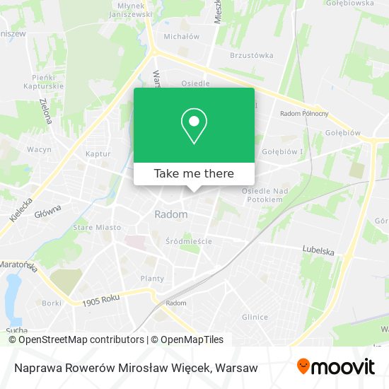 Naprawa Rowerów Mirosław Więcek map