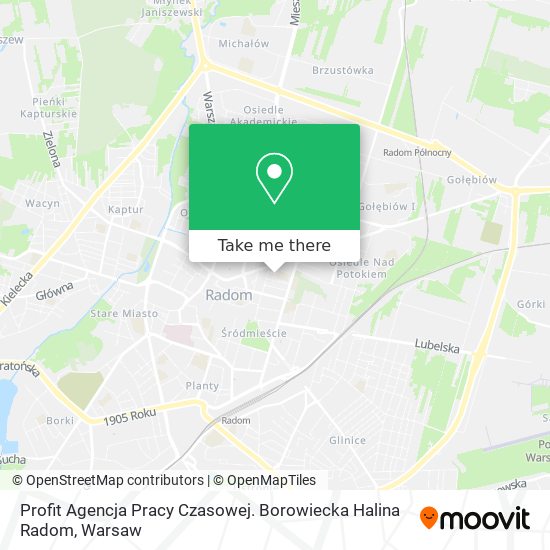 Profit Agencja Pracy Czasowej. Borowiecka Halina Radom map