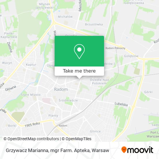 Grzywacz Marianna, mgr Farm. Apteka map