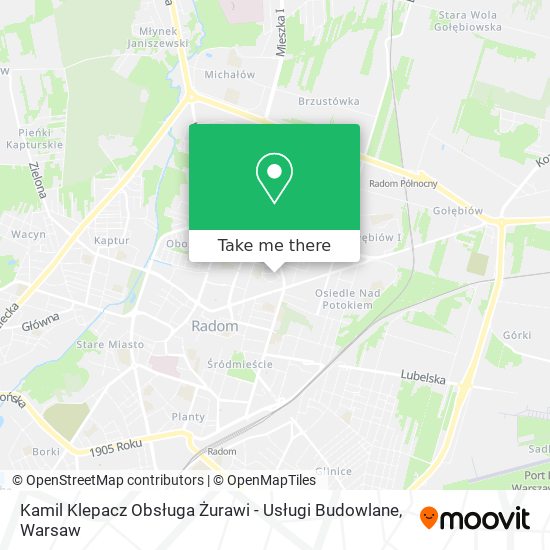 Kamil Klepacz Obsługa Żurawi - Usługi Budowlane map