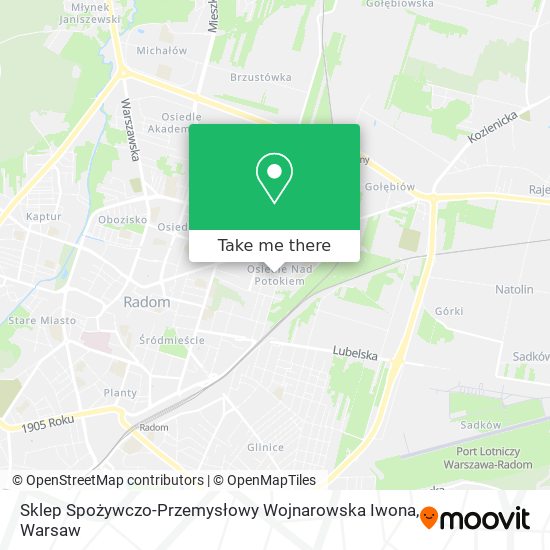 Sklep Spożywczo-Przemysłowy Wojnarowska Iwona map