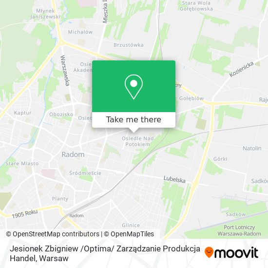 Jesionek Zbigniew /Optima/ Zarządzanie Produkcja Handel map