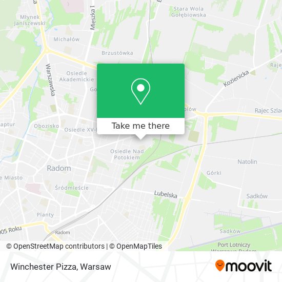 Winchester Pizza map