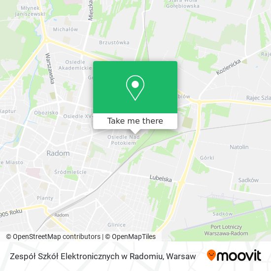 Zespół Szkół Elektronicznych w Radomiu map